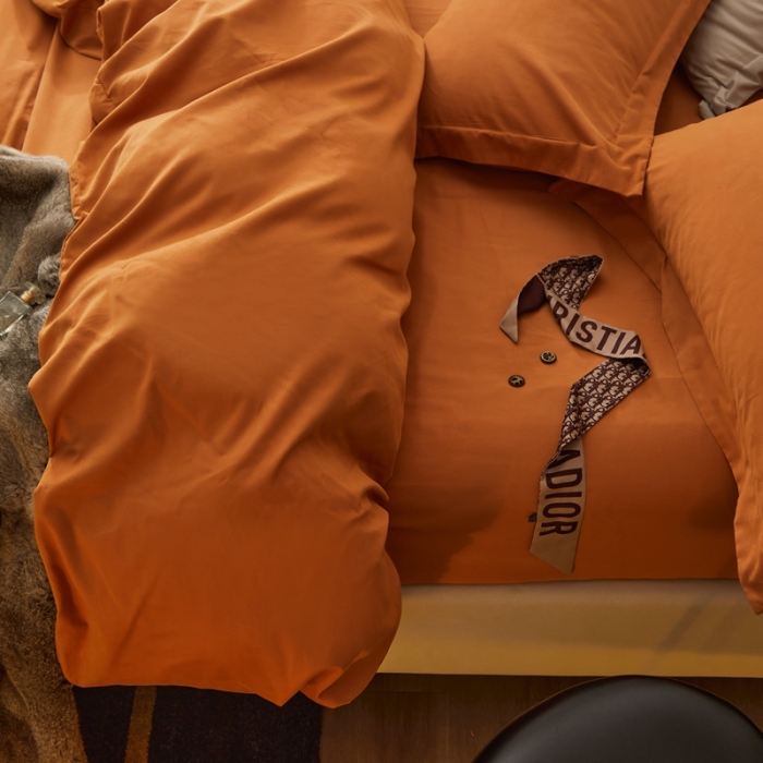 91家纺网 家纺一手货源 找家纺 涞澳家纺 2021新款50支磨绒纯色四件套-风格一 赤提