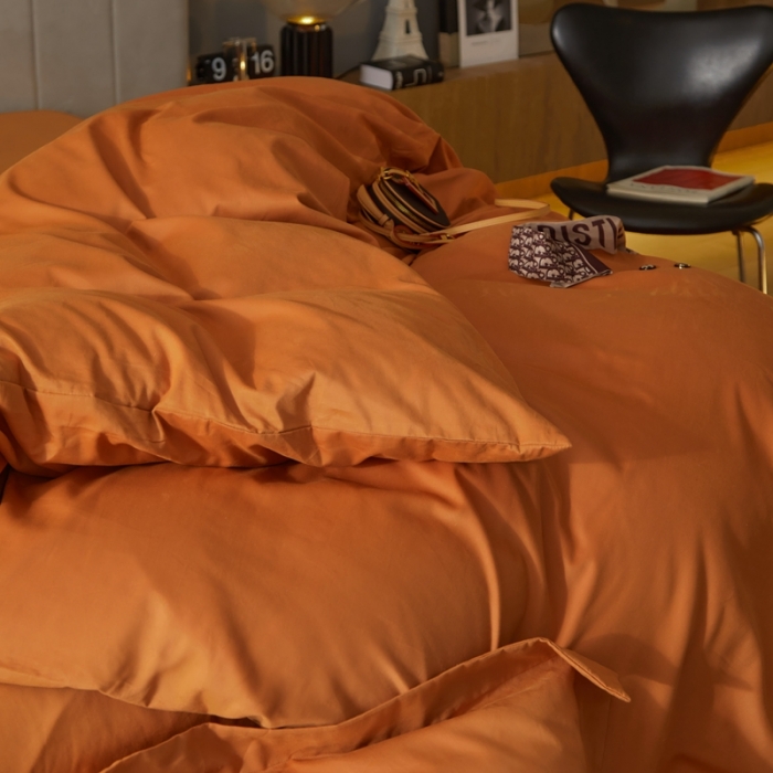 91家纺网 家纺一手货源 找家纺 涞澳家纺 2021新款50支磨绒纯色四件套-风格一 赤提