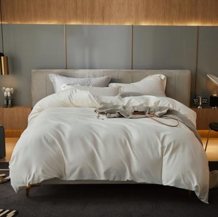 涞澳家纺 2021新款50支磨绒纯色四件套-风格一 雪白