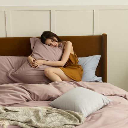 涞澳家纺 2021新款50支磨绒纯色四件套-风格二 暗豆沙