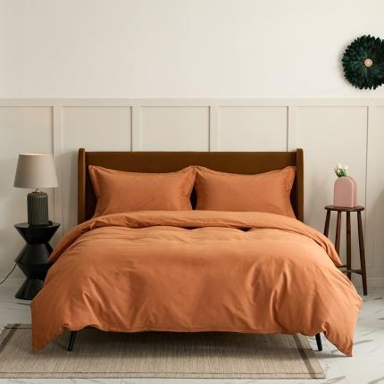 涞澳家纺 2021新款50支磨绒纯色四件套-风格二 赤提