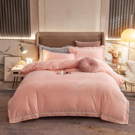 91家纺网 家纺一手货源 找家纺 （总）乐视家纺 2024新款婴儿绒刺绣保暖四件套