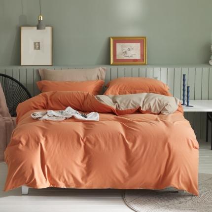 91家纺网 家纺一手货源 找家纺 涞澳家纺 2021新款50支磨绒双拼四件套 桔佑