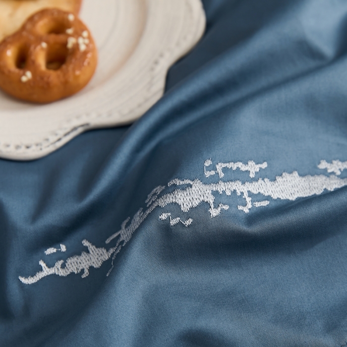 91家纺网 家纺一手货源 找家纺 涞澳家纺 2021新款50支全棉绣花四件套 品凡-法蓝