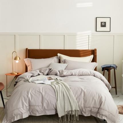 涞澳家纺 2021新款50支全棉绣花四件套 品凡-儒雅灰