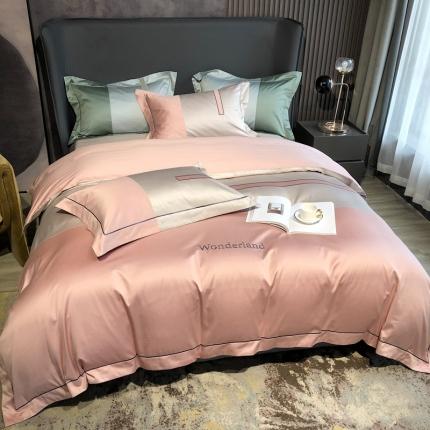 91家纺网 家纺一手货源 找家纺 总涞澳家纺 2021新款100支全棉长绒棉工艺款四件套-安迪