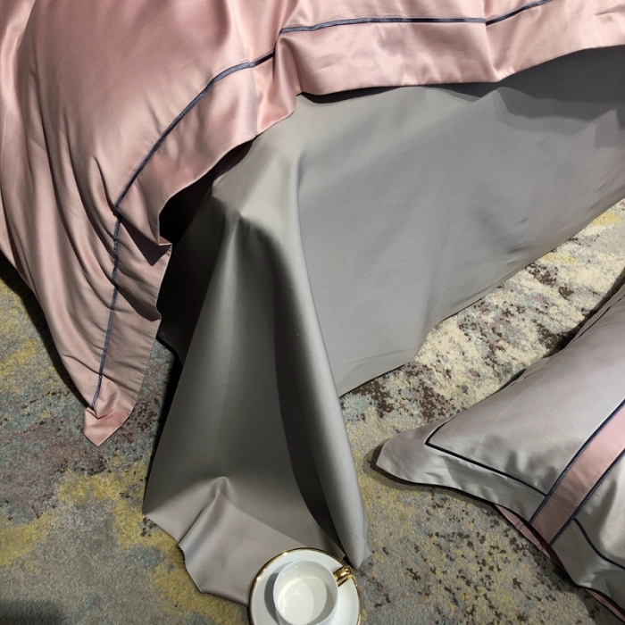 91家纺网 家纺一手货源 找家纺 涞澳家纺 2021新款100支全棉长绒棉工艺款四件套-安迪 粉