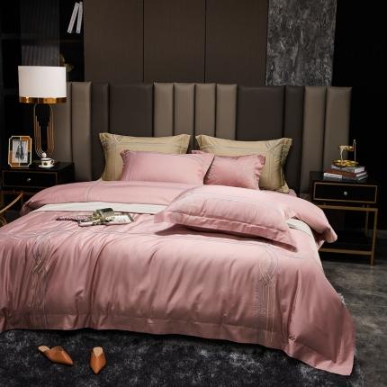 91家纺网 家纺一手货源 找家纺 总涞澳家纺 2021新款100支全棉长绒棉工艺款四件套-摇曳