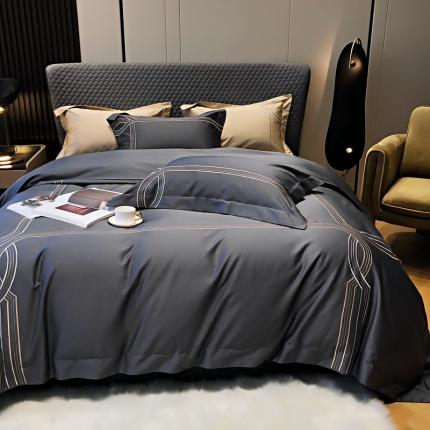 91家纺网 家纺一手货源 找家纺 总涞澳家纺 2021新款100支全棉长绒棉工艺款四件套-摇曳