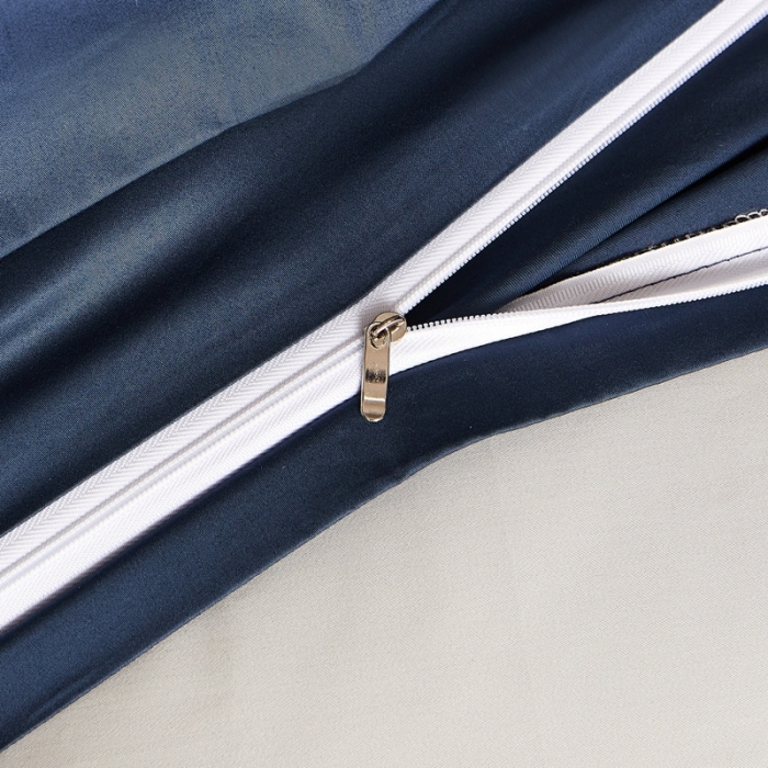 91家纺网 家纺一手货源 找家纺 涞澳家纺2021新款100支全棉长绒棉工艺款四件套-时光深蓝