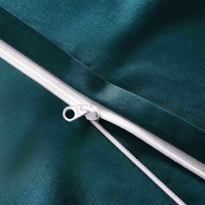 91家纺网 家纺一手货源 找家纺 涞澳家纺2021新款100支全棉长绒棉工艺款四件套-时光深绿