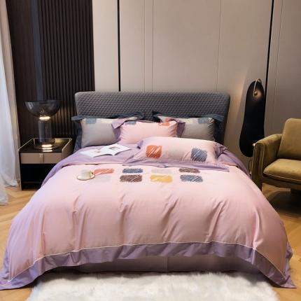 91家纺网 家纺一手货源 找家纺 总涞澳家纺2021新款100支全棉长绒棉工艺款四件套都市生活