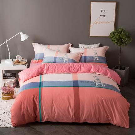 麦芽家纺  2021新款匹马绒保暖四件套 雅格-桔