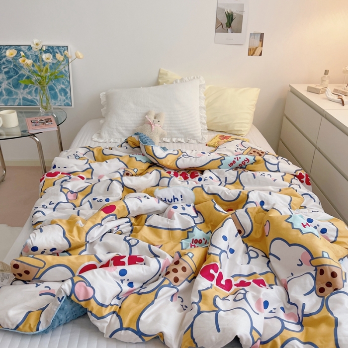 91家纺网 家纺一手货源 找家纺 星期八2021新款豆豆被冬被 cute小兔