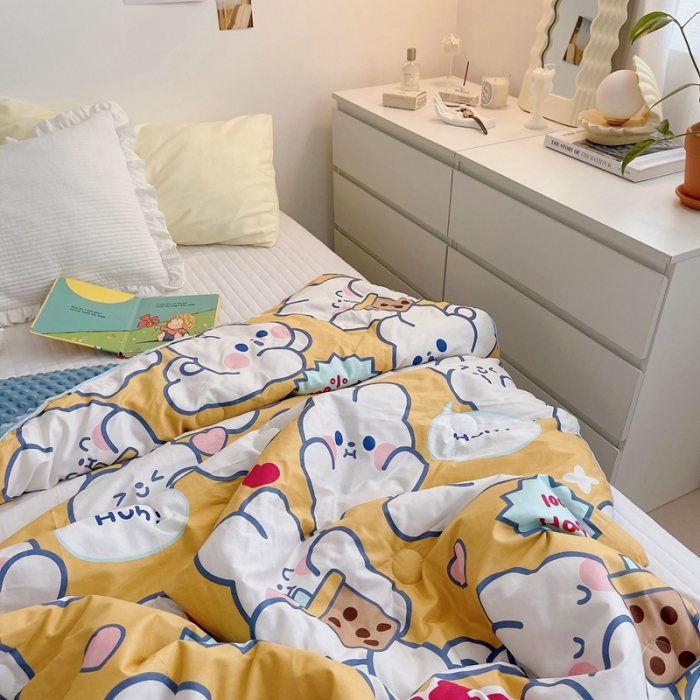 91家纺网 家纺一手货源 找家纺 星期八2021新款豆豆被冬被 cute小兔