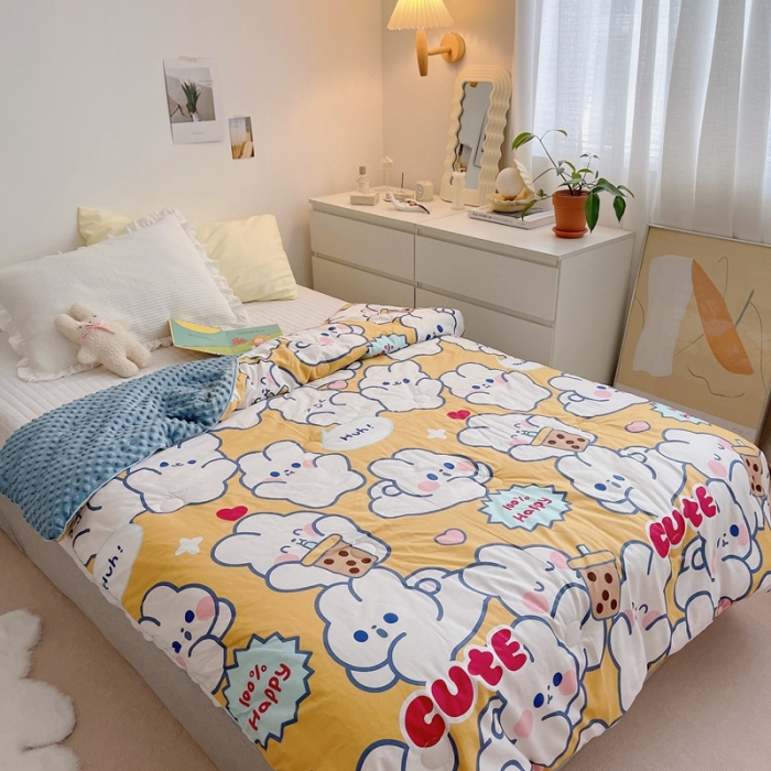 91家纺网 家纺一手货源 找家纺 星期八2021新款豆豆被冬被 cute小兔