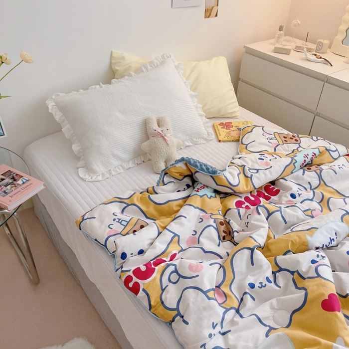 91家纺网 家纺一手货源 找家纺 星期八2021新款豆豆被冬被 cute小兔