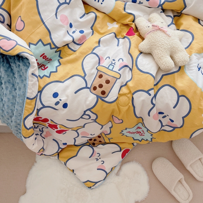 91家纺网 家纺一手货源 找家纺 星期八2021新款豆豆被冬被 cute小兔