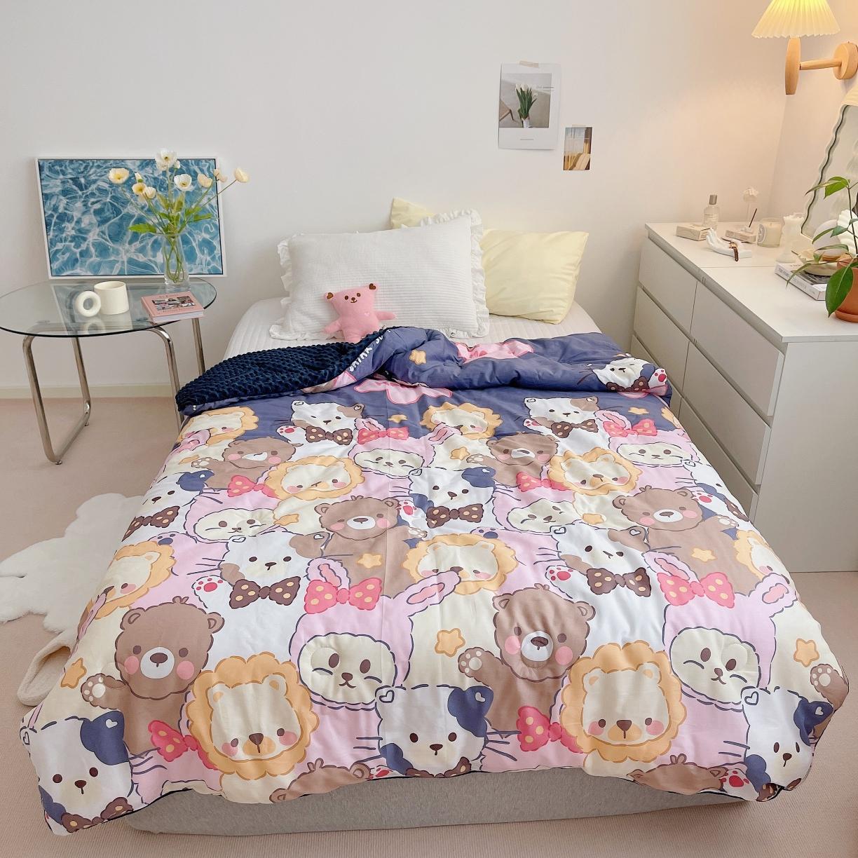 91家纺网 家纺一手货源 找家纺 星期八2021新款豆豆被冬被 萌宠乐园