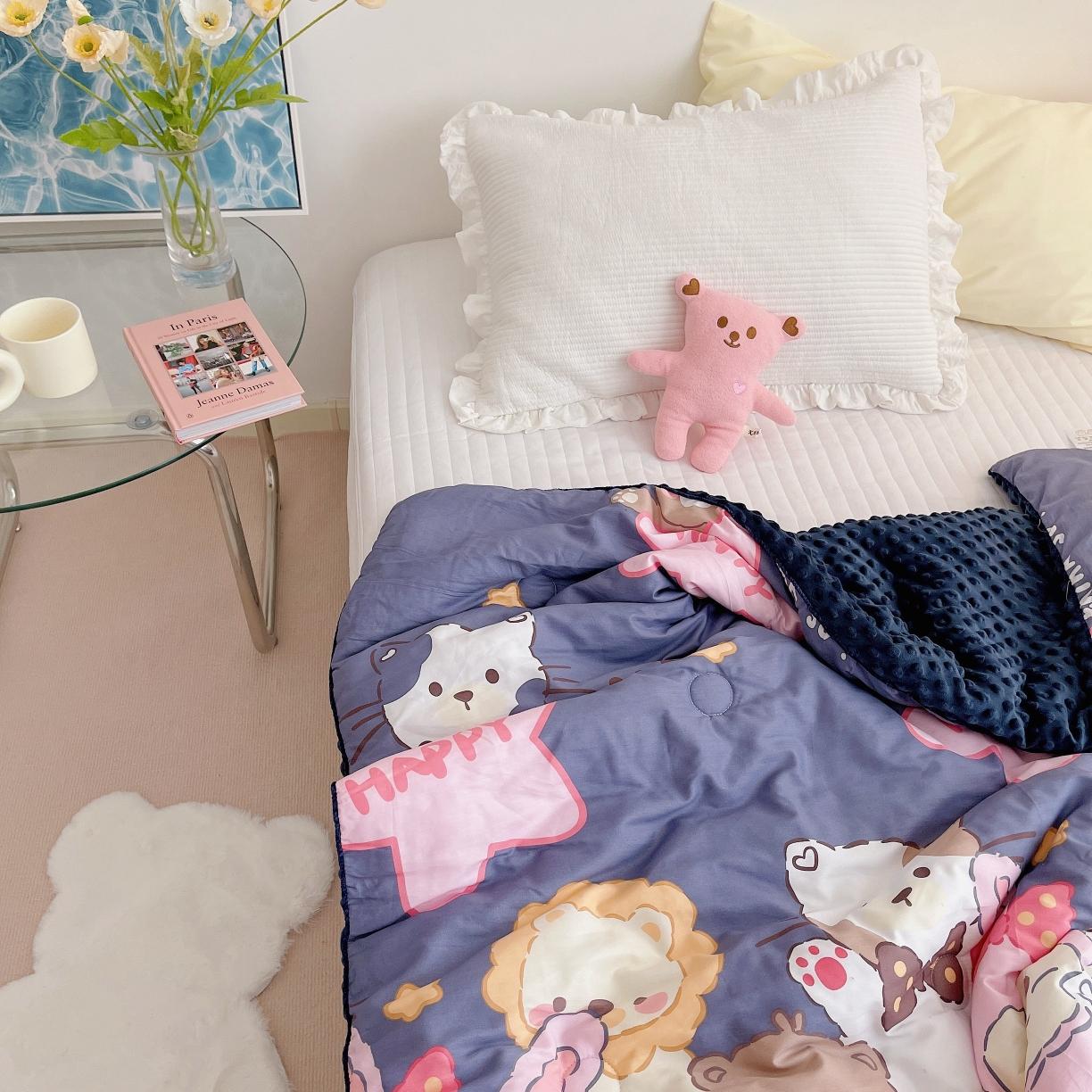 91家纺网 家纺一手货源 找家纺 星期八2021新款豆豆被冬被 萌宠乐园