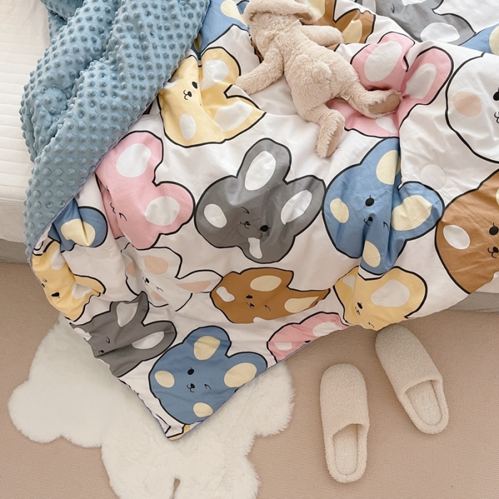 91家纺网 家纺一手货源 找家纺 星期八2021新款豆豆被冬被 兔兔