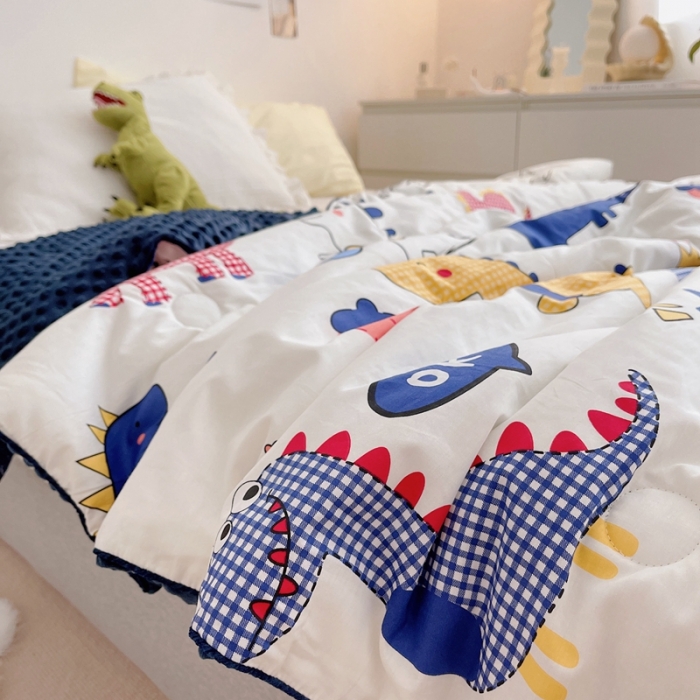 91家纺网 家纺一手货源 找家纺 星期八2021新款豆豆被冬被 小恐龙