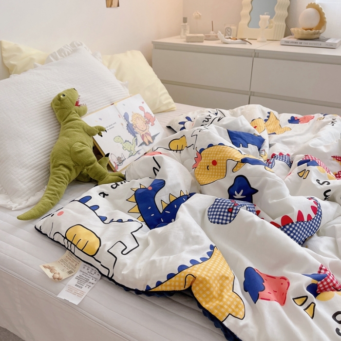 91家纺网 家纺一手货源 找家纺 星期八2021新款豆豆被冬被 小恐龙