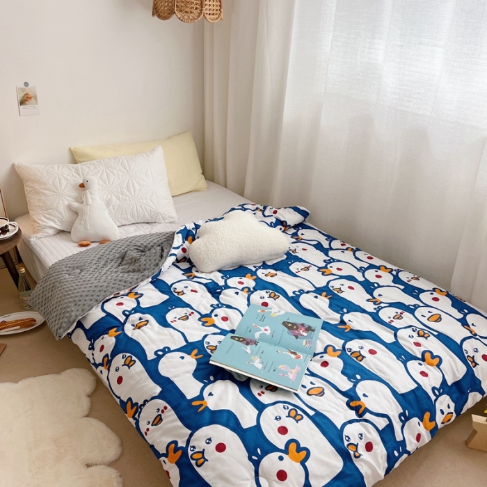 91家纺网 家纺一手货源 找家纺 星期八2021新款豆豆被冬被 小鸭子