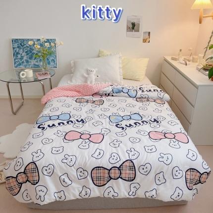 91家纺网 家纺一手货源 找家纺 星期八2021新款豆豆被冬被 kitty