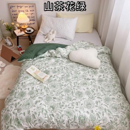 91家纺网 家纺一手货源 找家纺 星期八2021新款豆豆被冬被 山茶花绿
