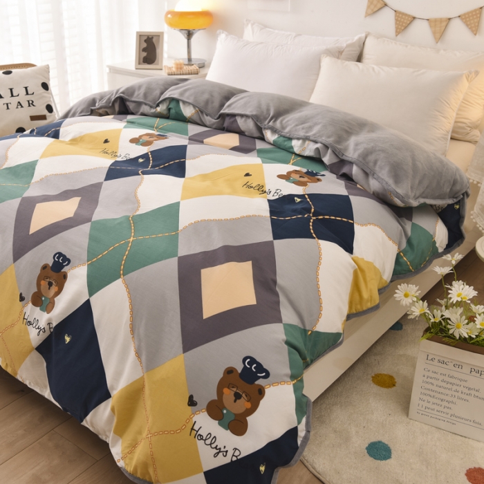 91家纺网 家纺一手货源 找家纺 琪琪阁 2021新款全棉+牛奶绒单被套 爱尔威