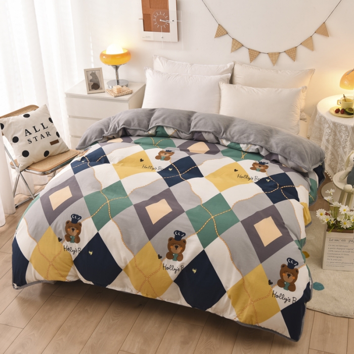 91家纺网 家纺一手货源 找家纺 琪琪阁 2021新款全棉+牛奶绒单被套 爱尔威