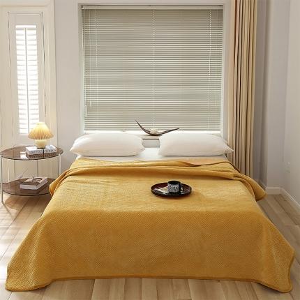 91家纺网 家纺一手货源 找家纺 期遇家居 2021新款秋冬婴儿绒床盖 暖阳黄