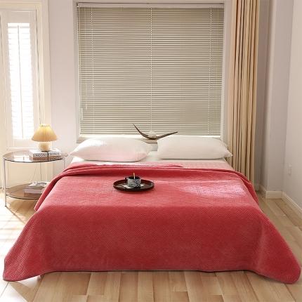 91家纺网 家纺一手货源 找家纺 期遇家居 2021新款秋冬婴儿绒床盖 新玫红