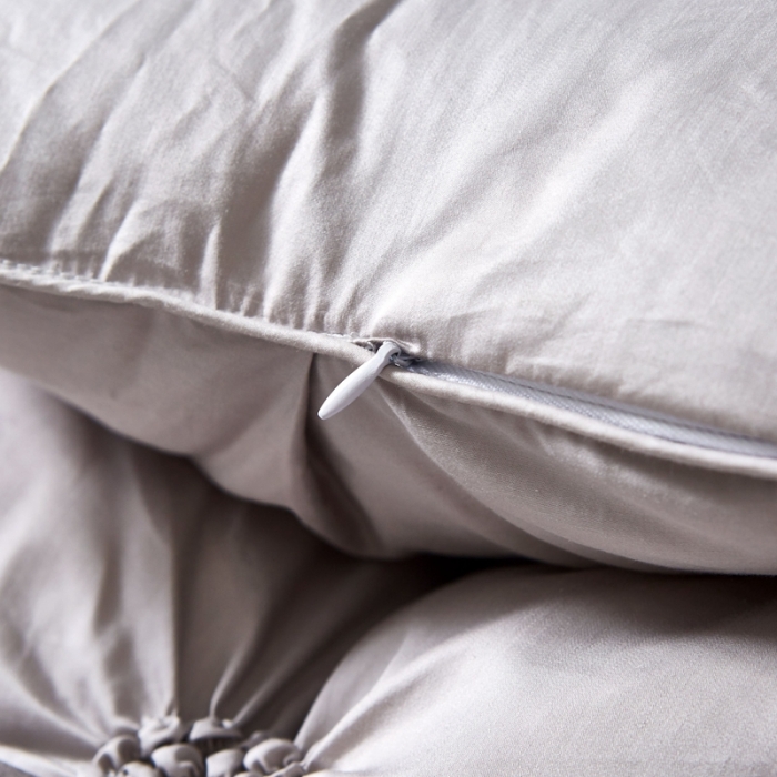 91家纺网 家纺一手货源 找家纺 锦瑞羽绒 2021新款90绒秋冬揪花被 银灰