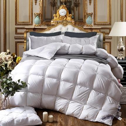 91家纺网 家纺一手货源 找家纺 锦瑞羽绒 2021新款羽绒被鹅绒被秋冬揪花被 白