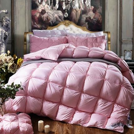 锦瑞羽绒 2021新款羽绒被鹅绒被秋冬揪花被 粉