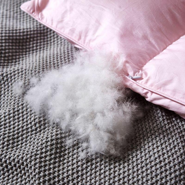 91家纺网 家纺一手货源 找家纺 锦瑞羽绒 2021新款羽绒被鹅绒被秋冬揪花被 粉