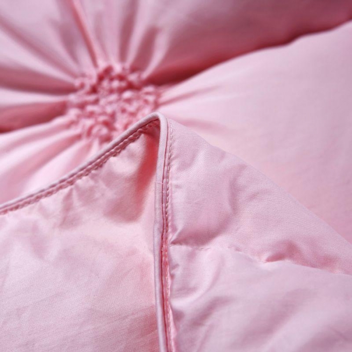 91家纺网 家纺一手货源 找家纺 锦瑞羽绒 2021新款羽绒被鹅绒被秋冬揪花被 粉