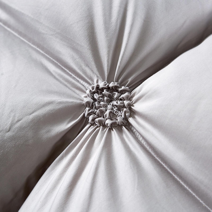 91家纺网 家纺一手货源 找家纺 锦瑞羽绒 2021新款羽绒被鹅绒被秋冬揪花被 银灰