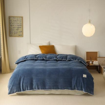 91家纺网 家纺一手货源 找家纺 （总）富瑞阁 2024新款太阳格加厚提花牛奶绒被套直播款