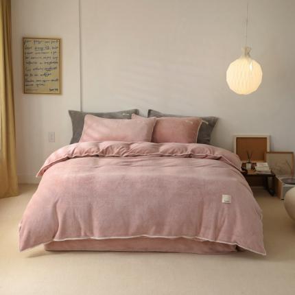 91家纺网 家纺一手货源 找家纺 （总）富瑞阁 2024新款太阳格加厚提花牛奶绒被套直播款