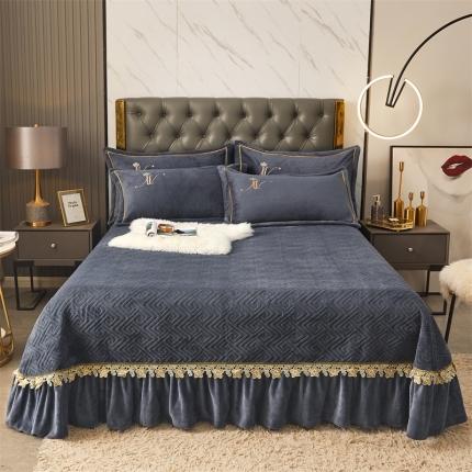 91家纺网 家纺一手货源 找家纺 （总）菊上家纺 2021新款婴儿绒牛奶绒金色米兰系列-单床盖