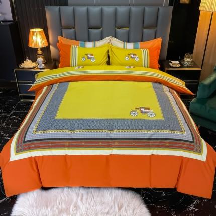 金爱家 2021新款大版磨毛条格简约四件套 维罗纳