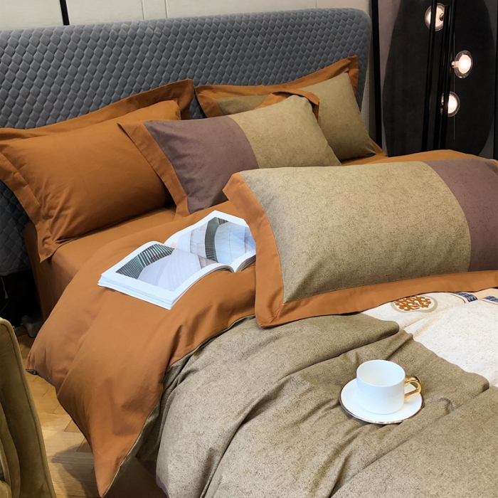 91家纺网 家纺一手货源 找家纺 涞澳家纺 2021新款全棉大磨毛拼色四件套 格勒