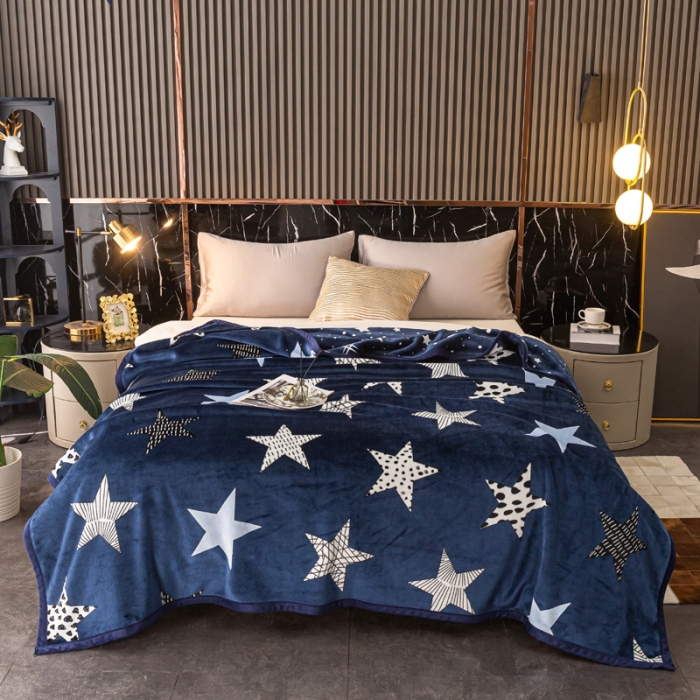 91家纺网 家纺一手货源 找家纺 卡奥AB版加厚复合云毯法莱绒毛毯空调休闲毯沙发盖毯星铂尔