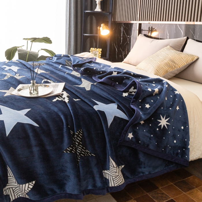 91家纺网 家纺一手货源 找家纺 卡奥AB版加厚复合云毯法莱绒毛毯空调休闲毯沙发盖毯星铂尔