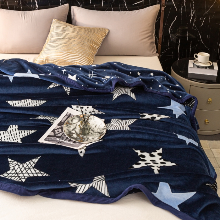 91家纺网 家纺一手货源 找家纺 卡奥AB版加厚复合云毯法莱绒毛毯空调休闲毯沙发盖毯星铂尔