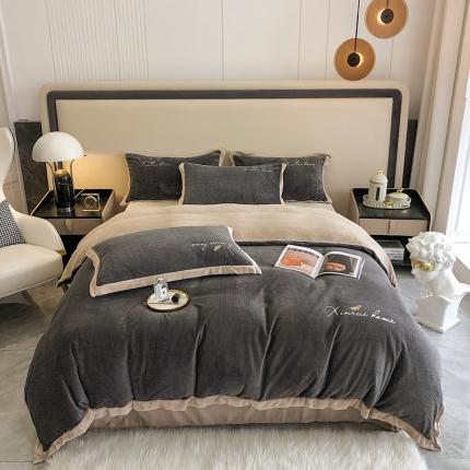 91家纺网 家纺一手货源 找家纺 馨蕊2021秋冬新品轻奢煦暖绒奥斯汀系列 奥斯汀深灰