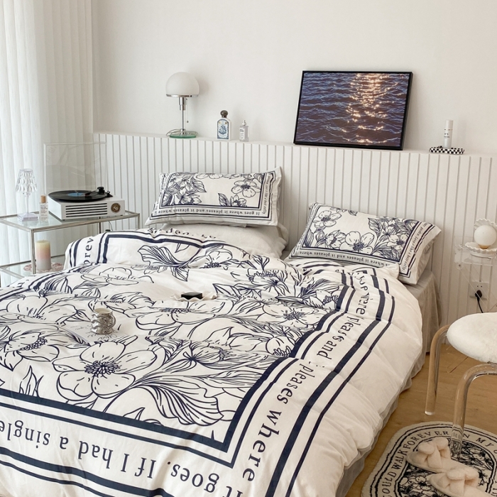 91家纺网 家纺一手货源 找家纺 昔可家纺 2021新款大版宝宝牛奶绒四件套 后花园